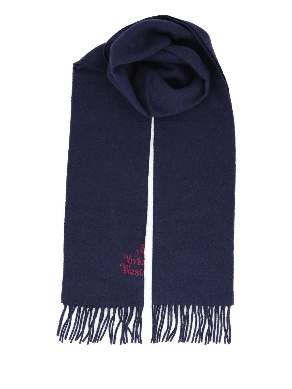 Vivienne Westwood Fringed Scarf - Blue