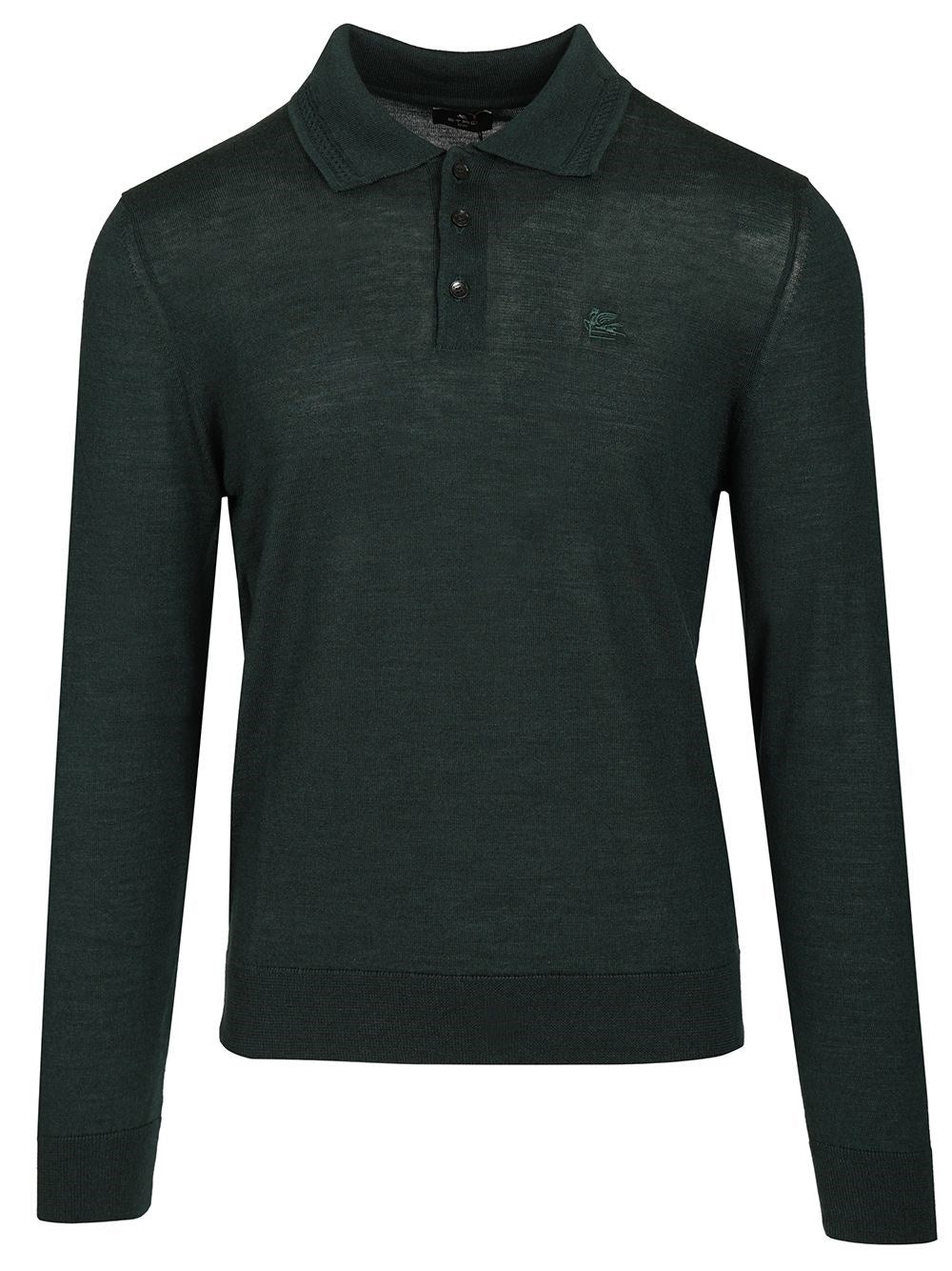Etro Wool And Silk Polo Shirt - Green