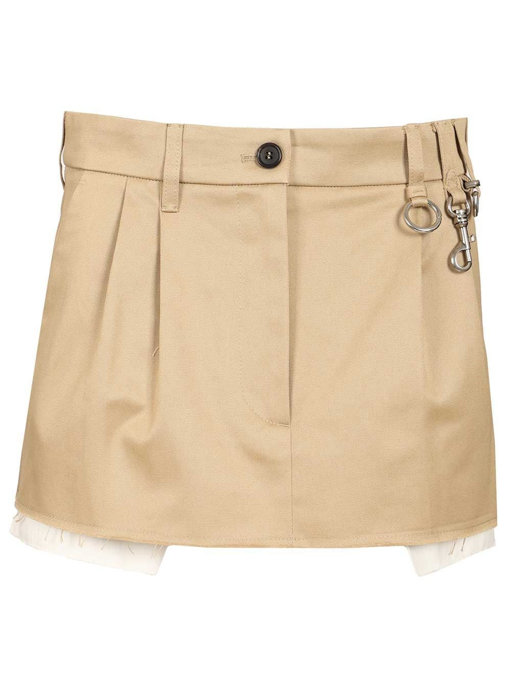 Miu Miu Mini Chino Skirt - Beige