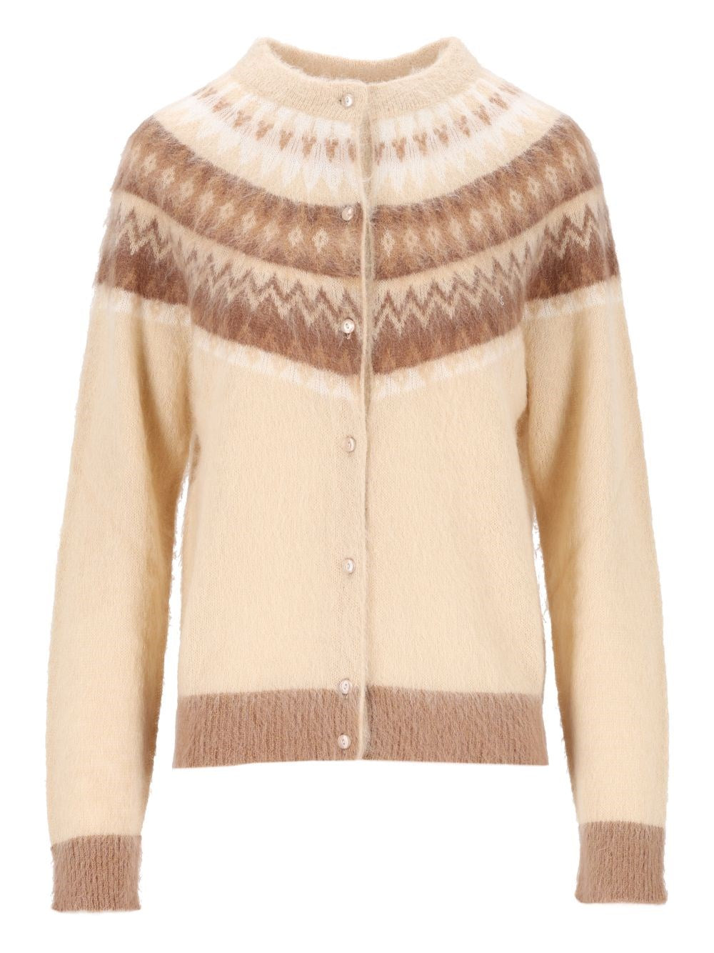 Studio Max Mara "Meringa" Mohair Blend Cardigan - Beige