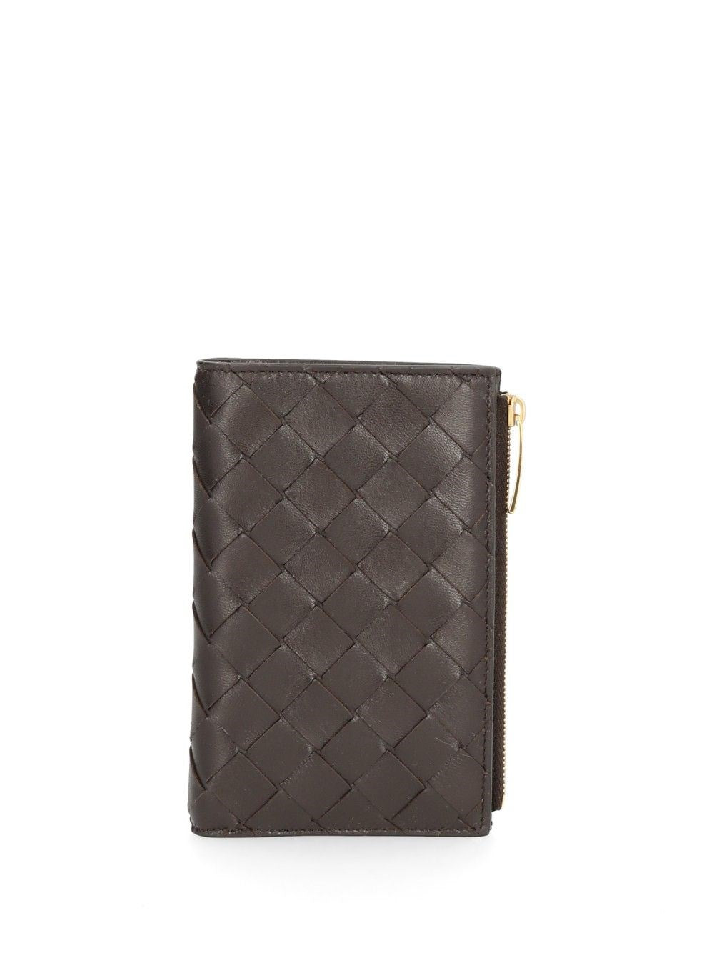 Bottega Veneta Medium Intrecciato Bi-Fold Wallet - Brown