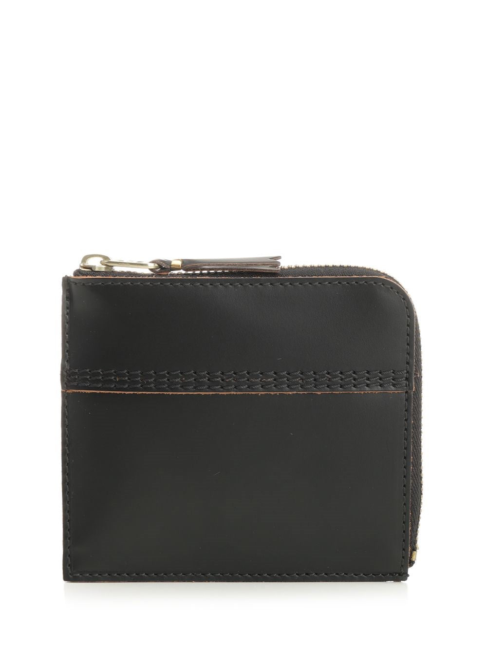 Comme Des Garcons Wallet Zip Around Wallet "Triplestich" - Black