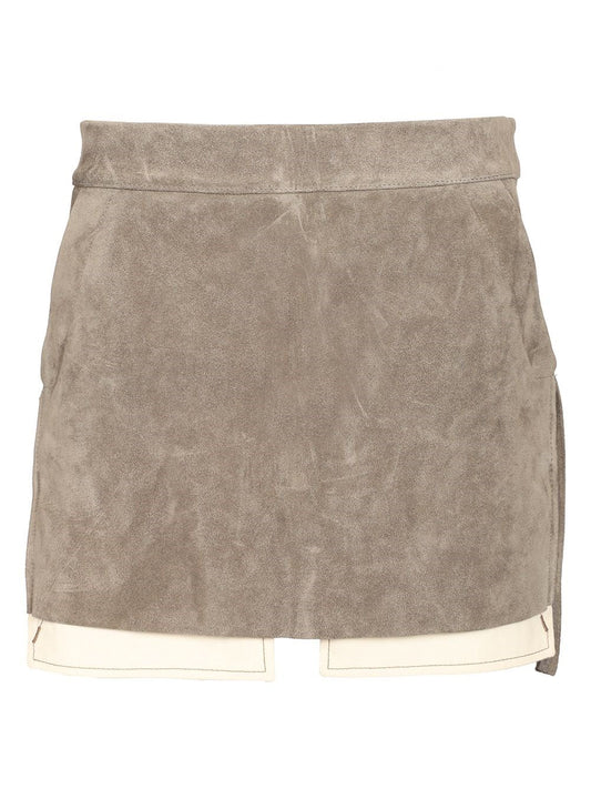Rick Owens "Fog Cutoff" Mini Skirt - Green