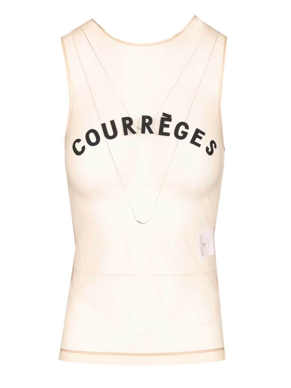 Courreges "Illusion" Tulle Top - White