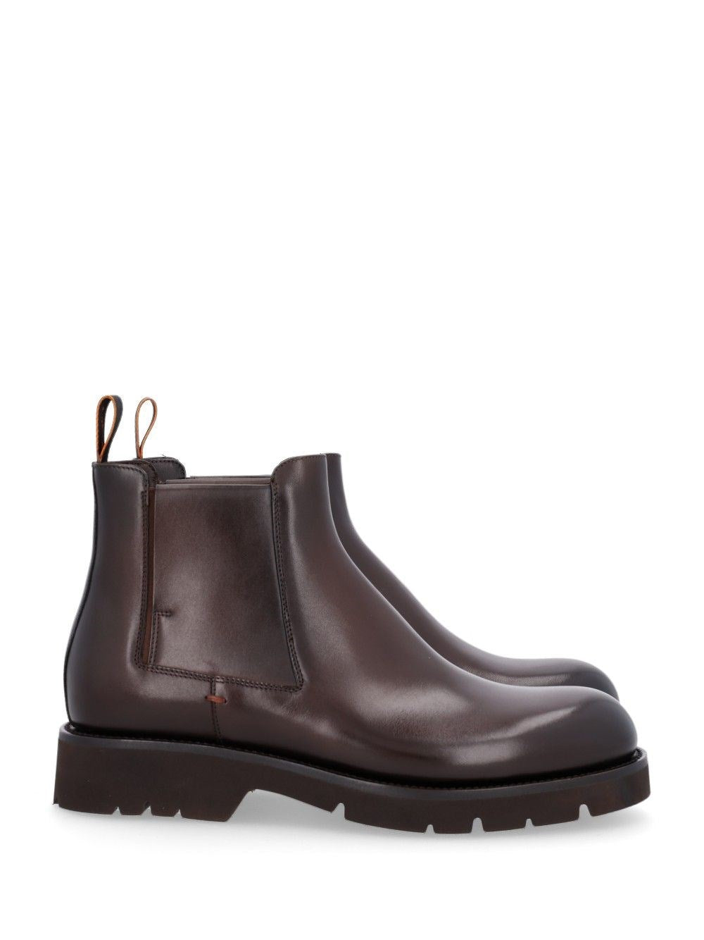 Santoni "Gio" Leather Ankle Boots - Brown