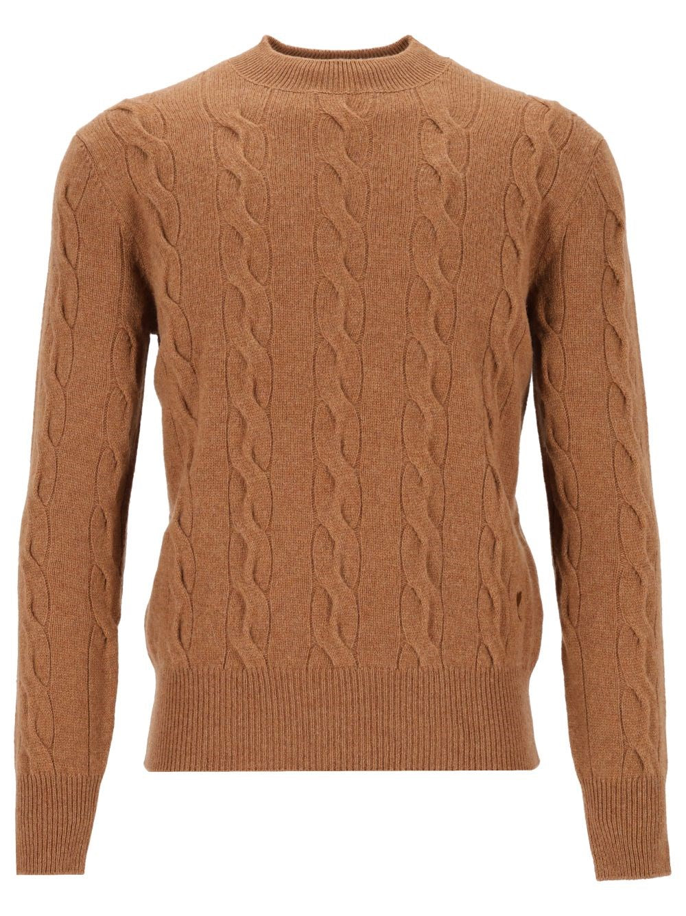 Ami Cable Knit Wool Sweater - Beige