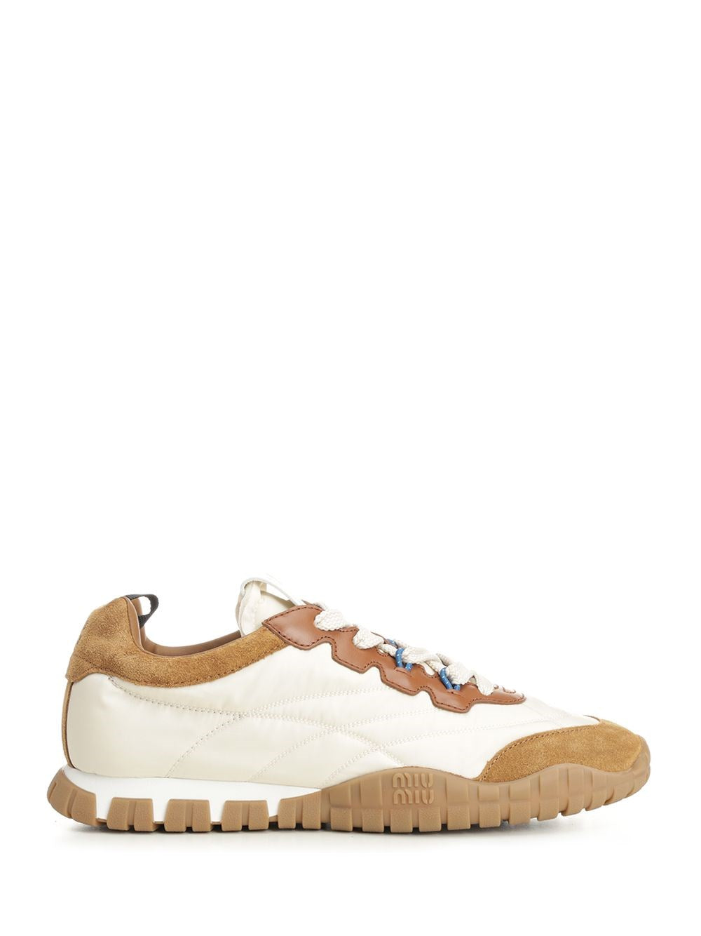 Miu Miu "Tyre" Sneakers In Technical Fabric And Suede - Multi