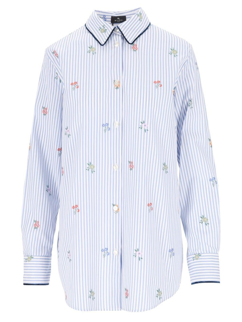 Etro Striped Jacquard Cotton Shirt - Multi