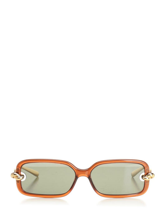 Bottega Veneta "Knot" Rectangular Sunglasses - Brown