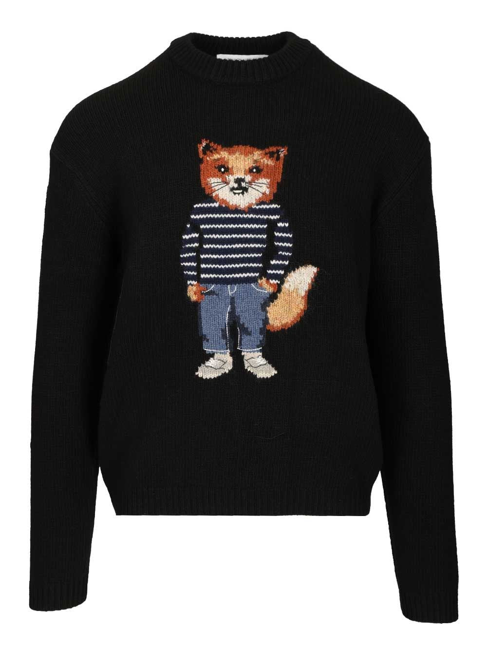 Maison Kitsuné Merino Wool Sweater - Black