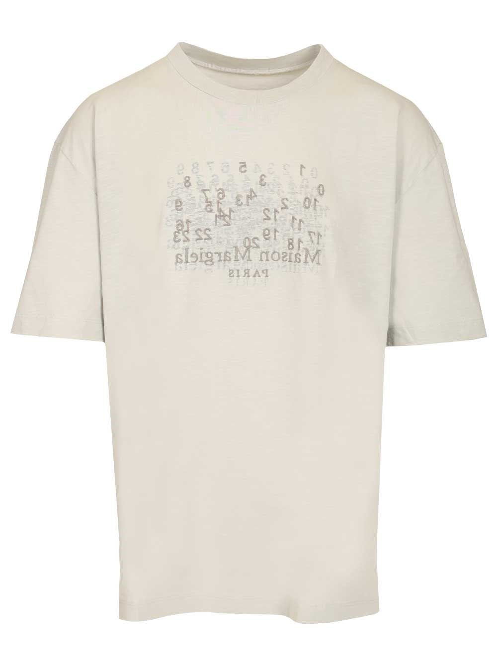 Maison Margiela Numeric Cotton T-Shirt - Grey