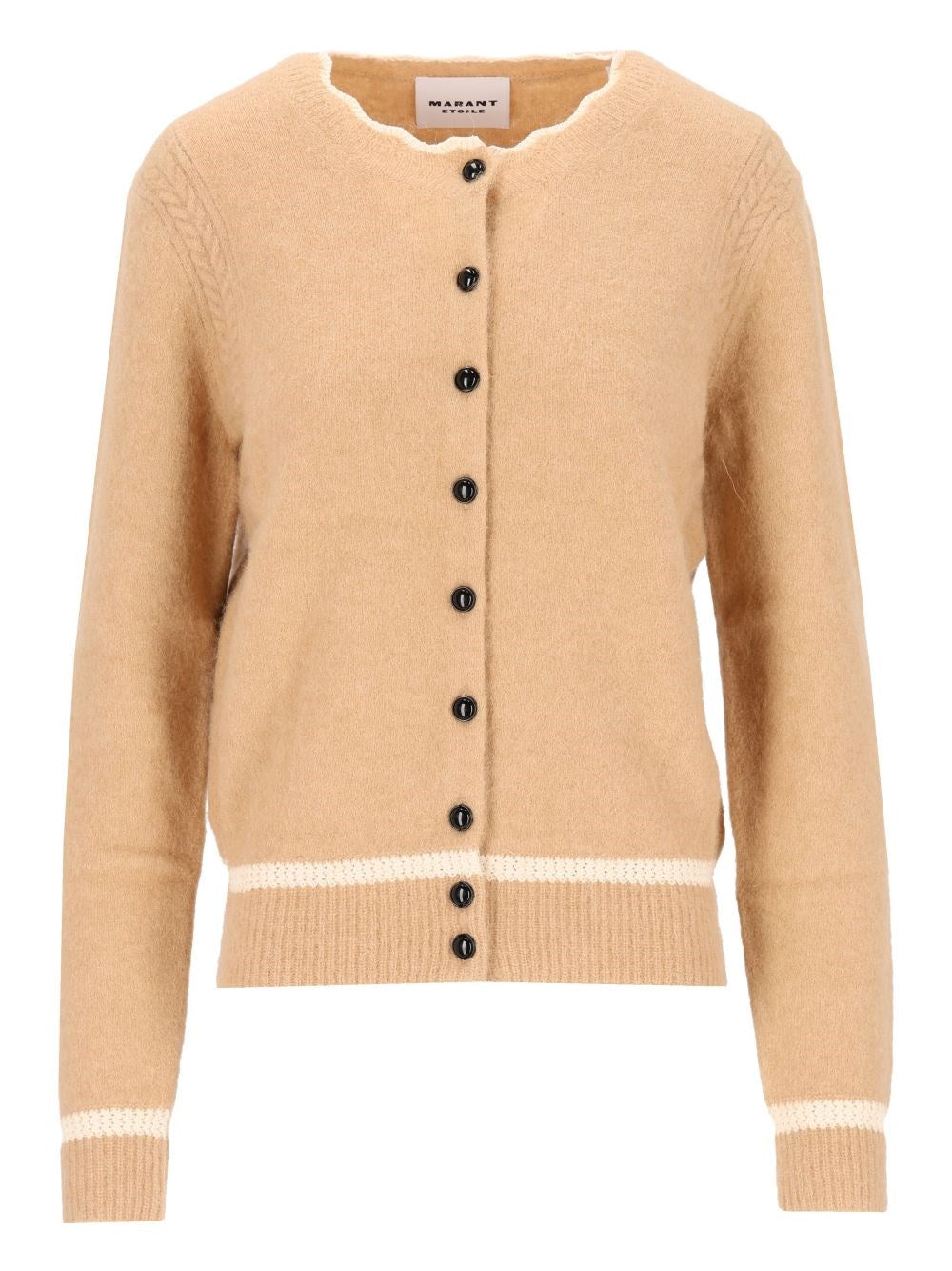 Marant Etoile "Naia-Gb" Crew Neck Cardigan - Beige