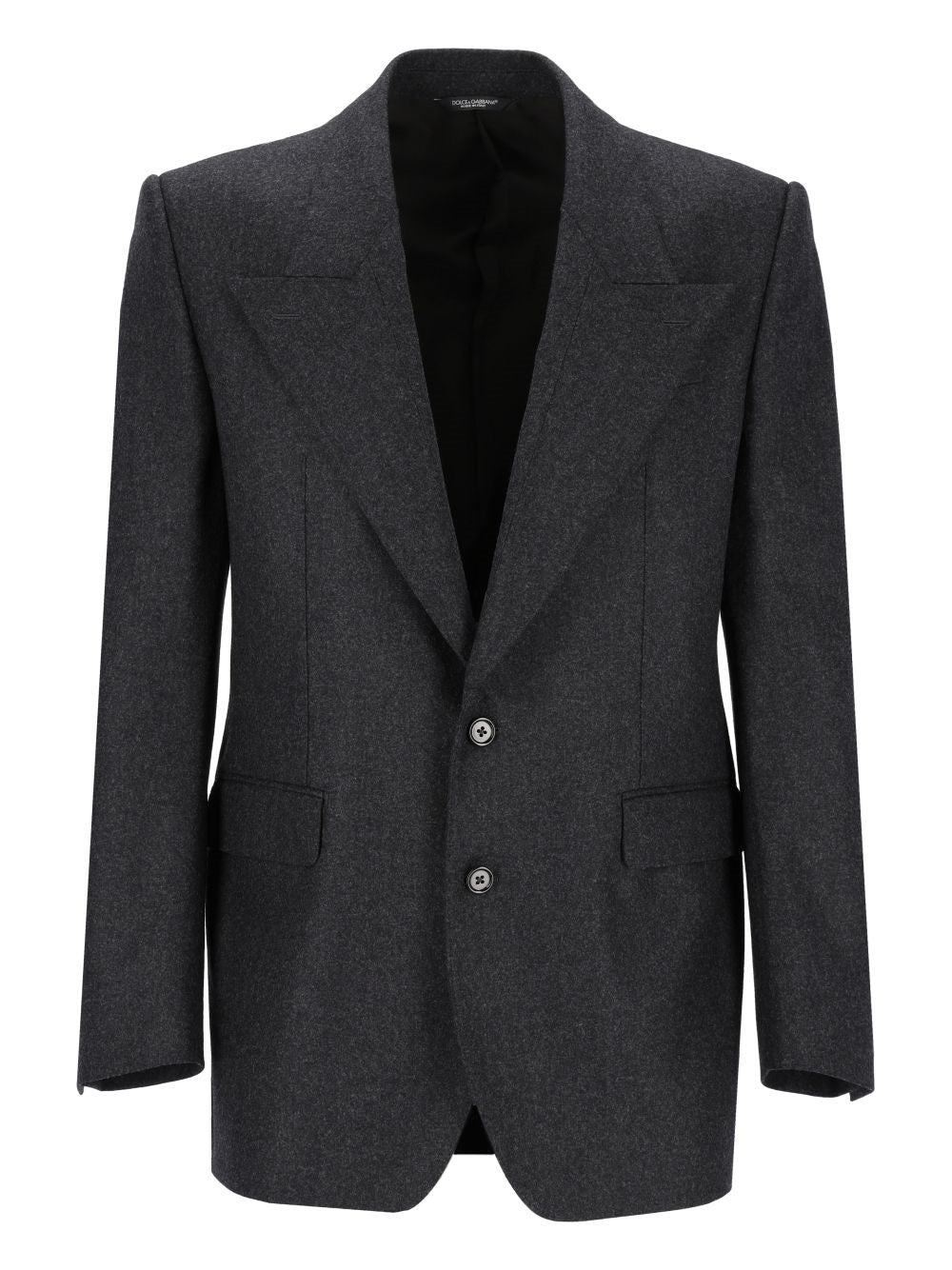 Dolce & Gabbana Sinatra Single-Breasted Wool Flannel Jacket - Black