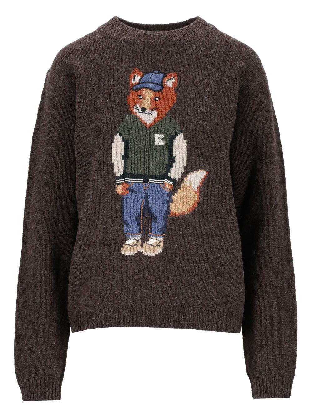 Maison Kitsuné Dressed Fox Wool Sweater - Brown