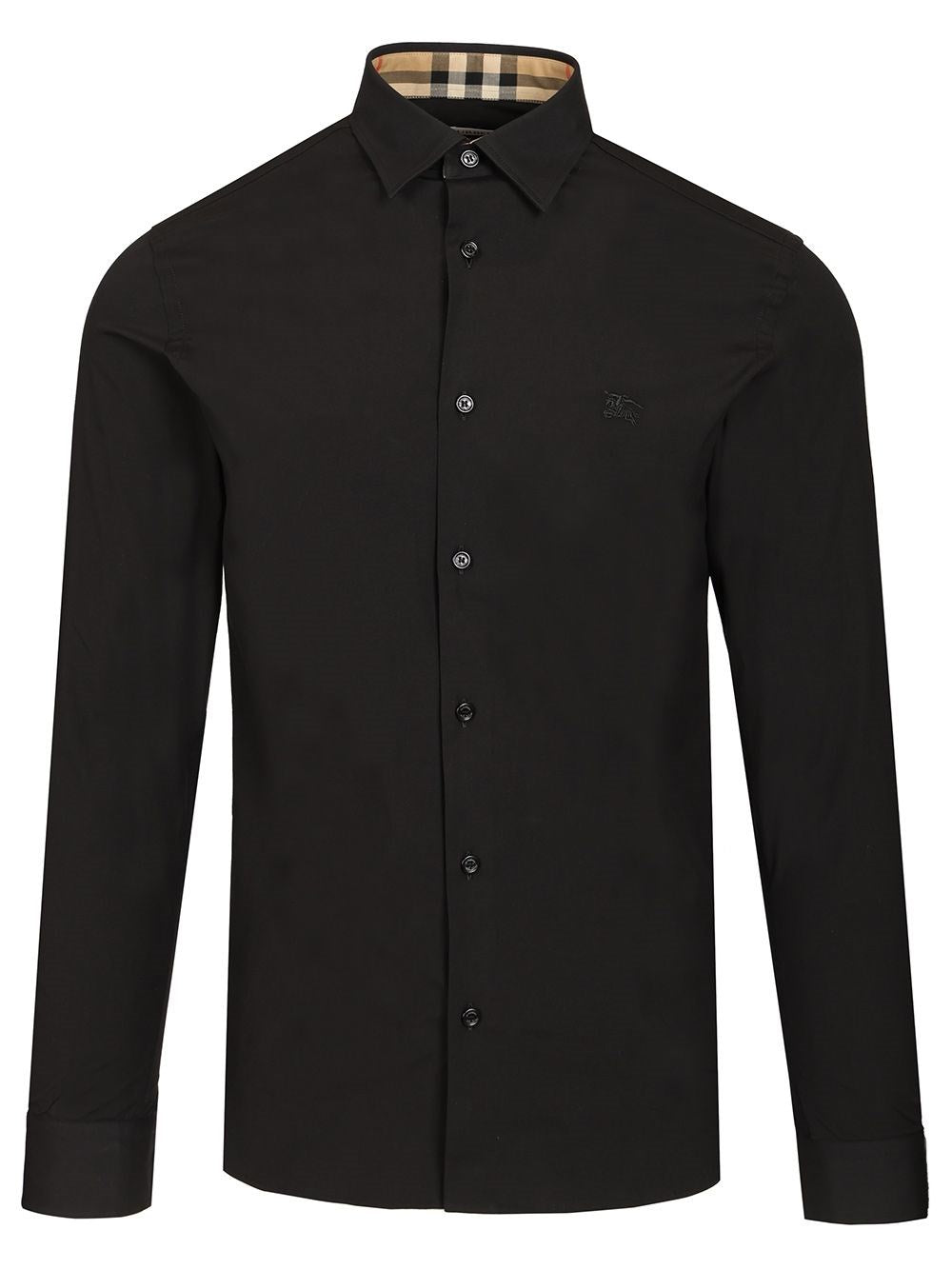 Burberry Slim Fit Stretch Cotton Shirt - Black