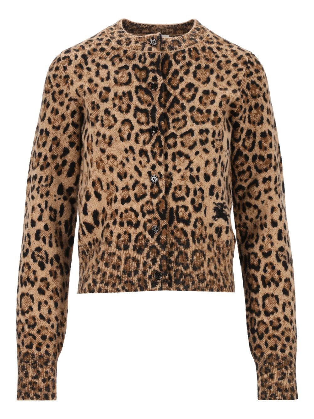 Burberry Animal Print Wool And Cashmere Cardigan