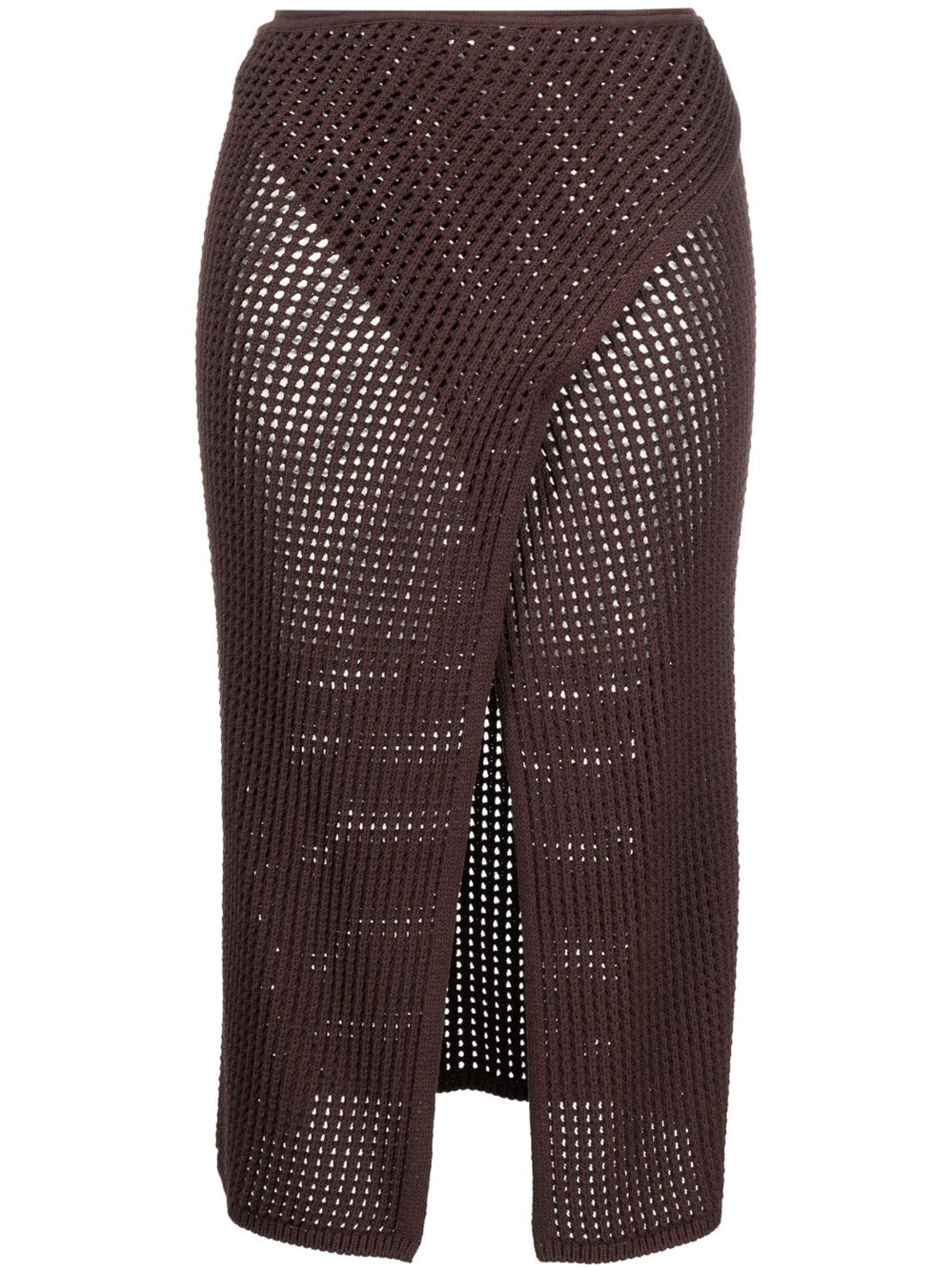 Andreādamo Wrap Midi Skirt - Brown
