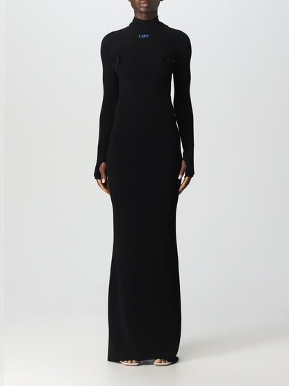 Off White Dress Woman Black