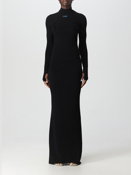 Off White Dress Woman Black