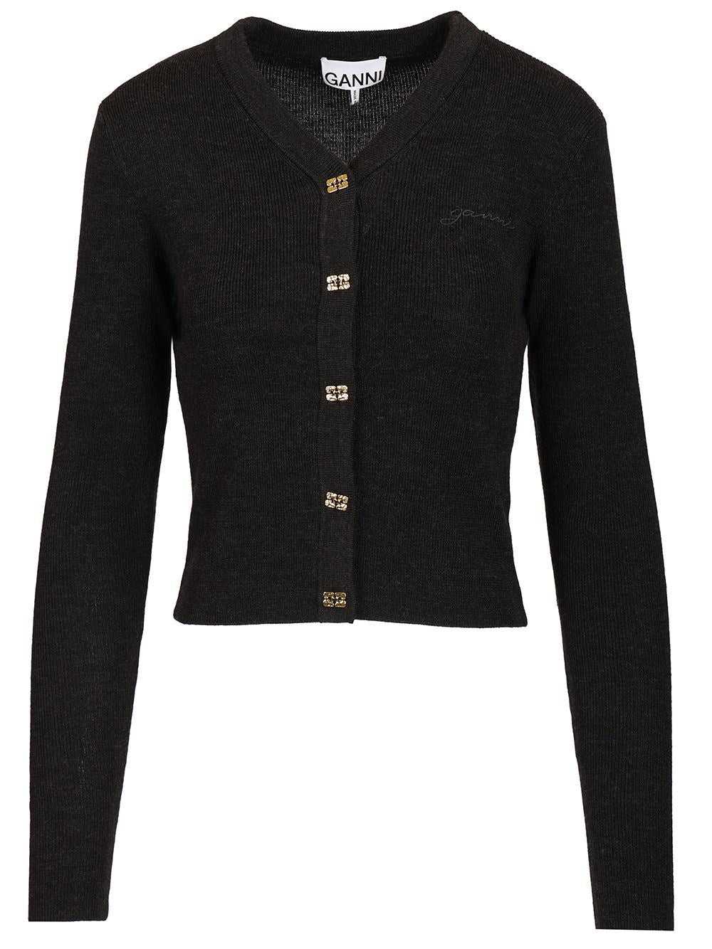 Ganni Mini Cardigan - Grey