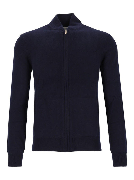 Bompard Cashmere Zip Cardigan - Blue