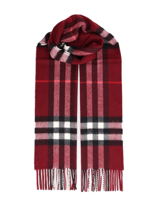 Burberry Cashmere Check Scarf - Bordeaux
