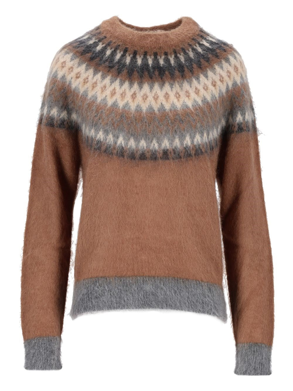 Studio Max Mara Mohair Glassa Sweater With Geometric Patterns - Multi