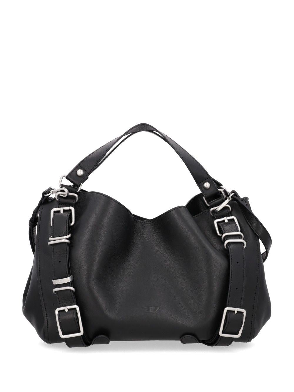 Diesel "D-One" Medium Leather Bag - Black