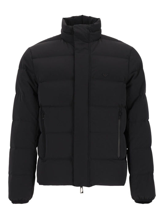 Emporio Armani Water-Repellent Quilted Down Jacket - Black