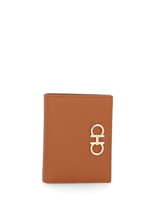 Ferragamo Gancini Wallet With Flap - Brown