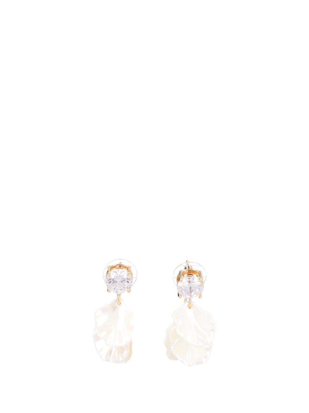 Self-Portrait Petal Drop Earrings - White
