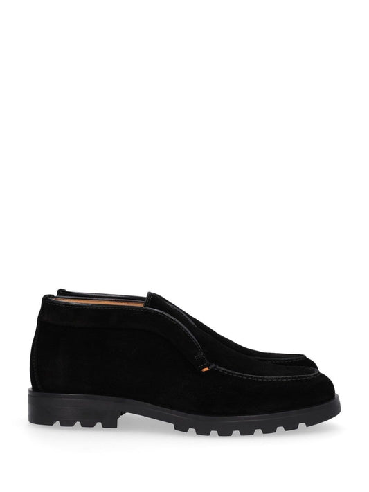 Santoni Moccasin Ankle Boot - Black