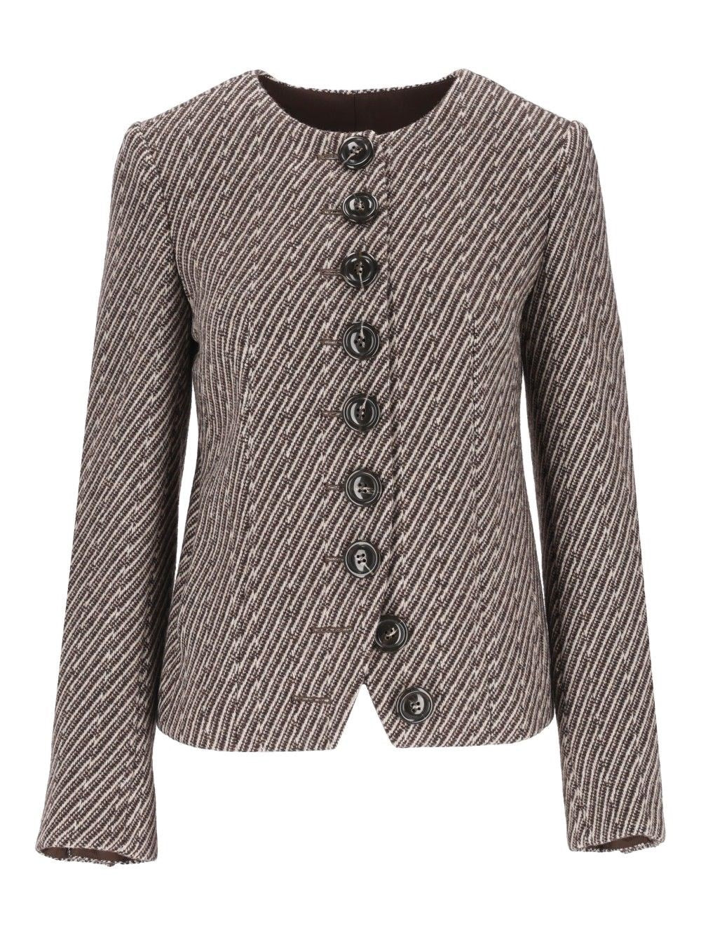 Emporio Armani Buttoned Jacket - Brown