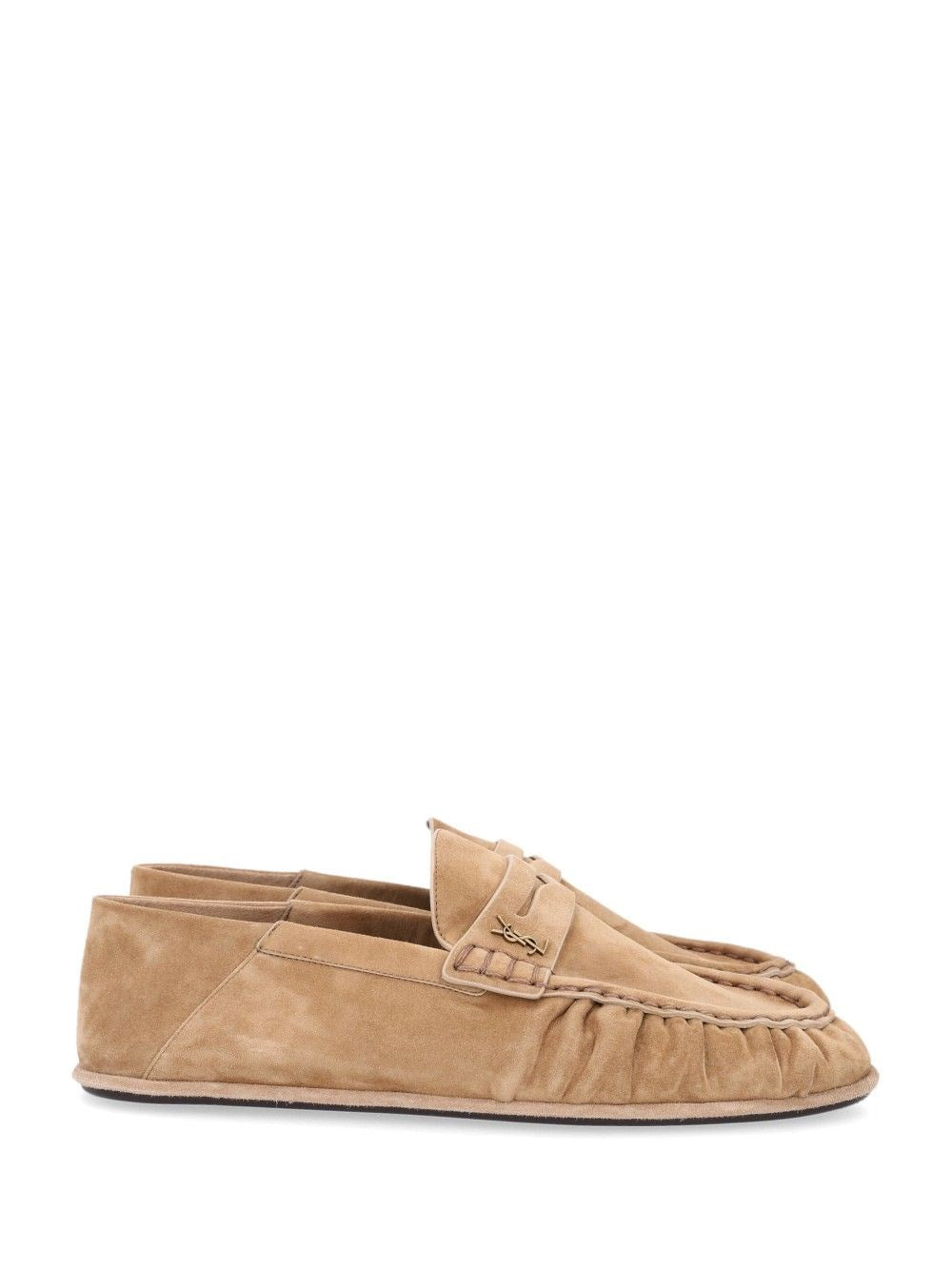 Saint Laurent Monogram Moccasins - Beige