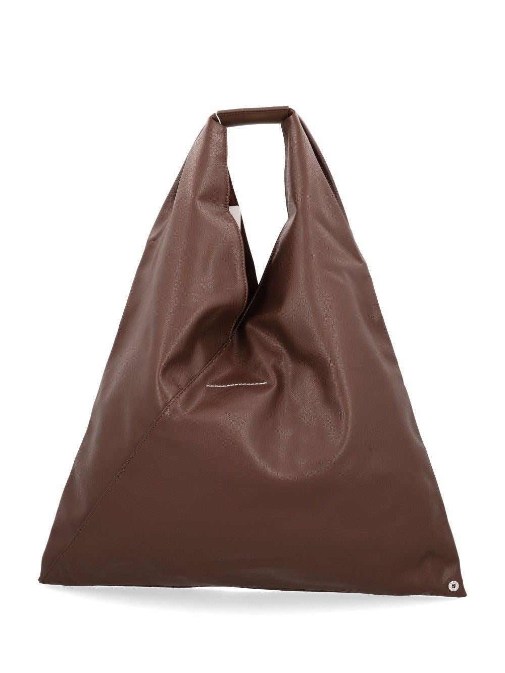Mm6 Maison Margiela Japanese Classic Bag In Leather Effect Fabric - Brown