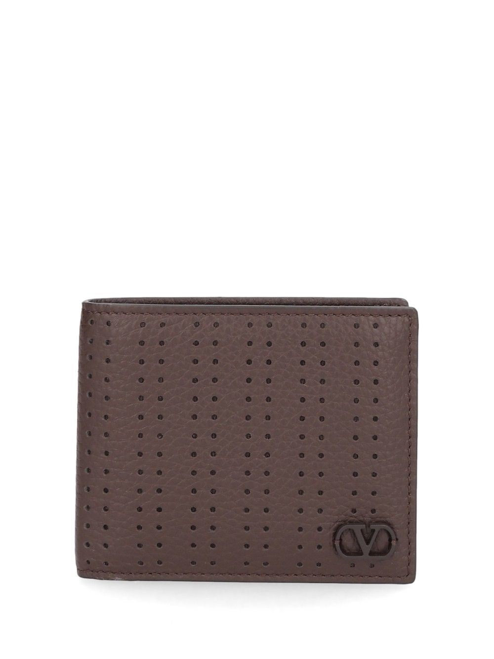 Valentino Garavani "Vlogo" Perforated Wallet - Brown