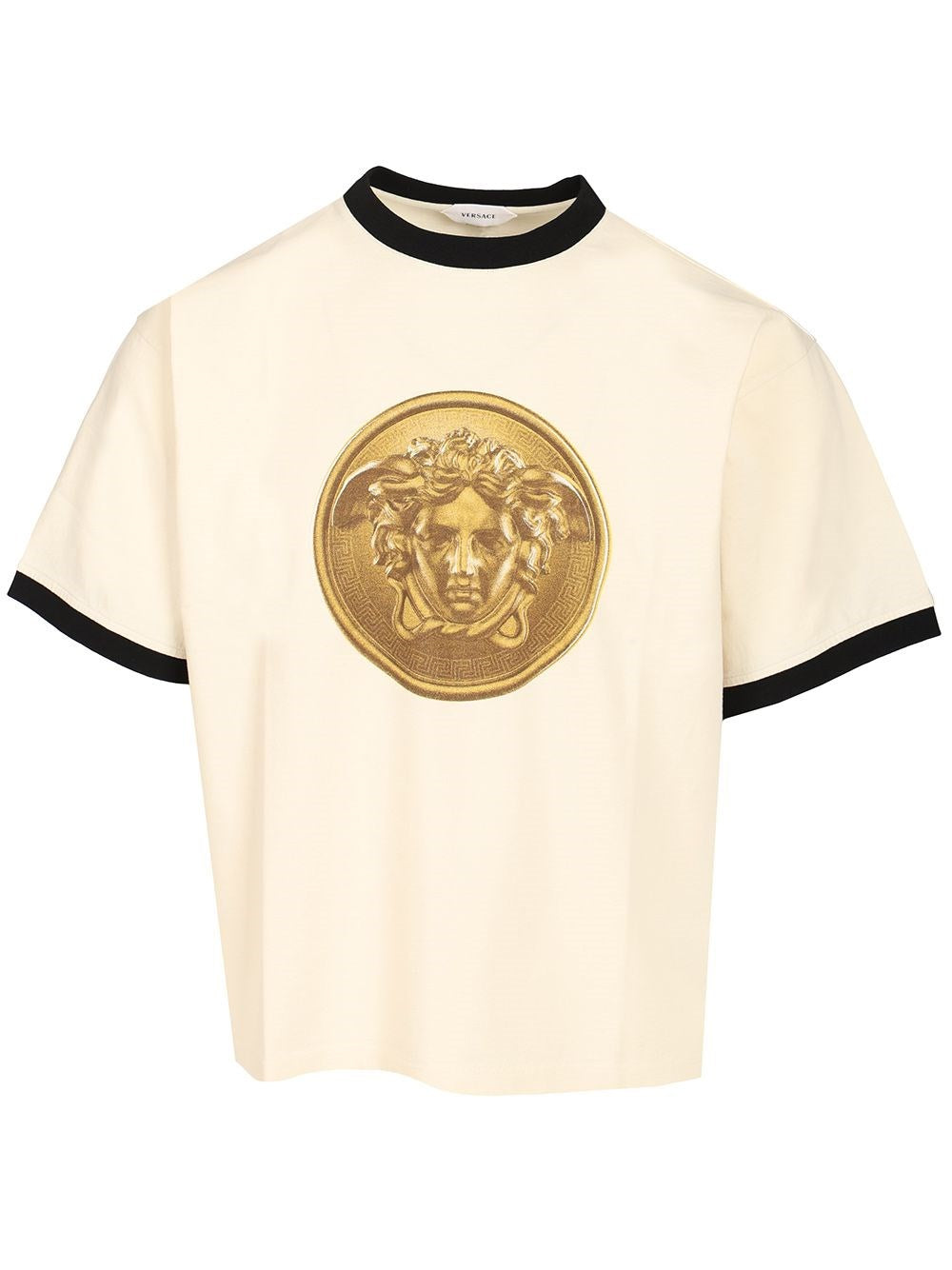 Versace Cotton Jersey T-Shirt With Print - White