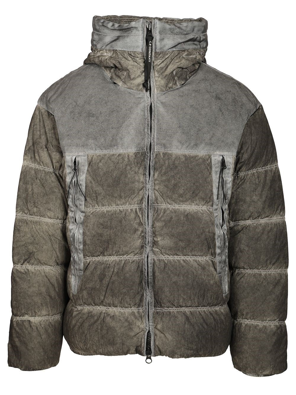C.P. Company Quilted Jacket With Hood - Black