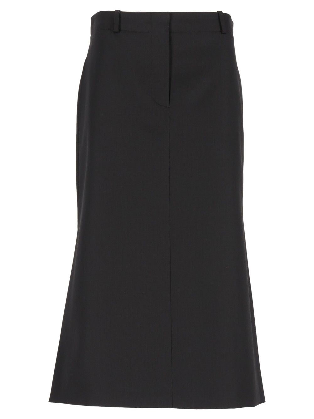 Fendi Black Grain De Poudre Skirt
