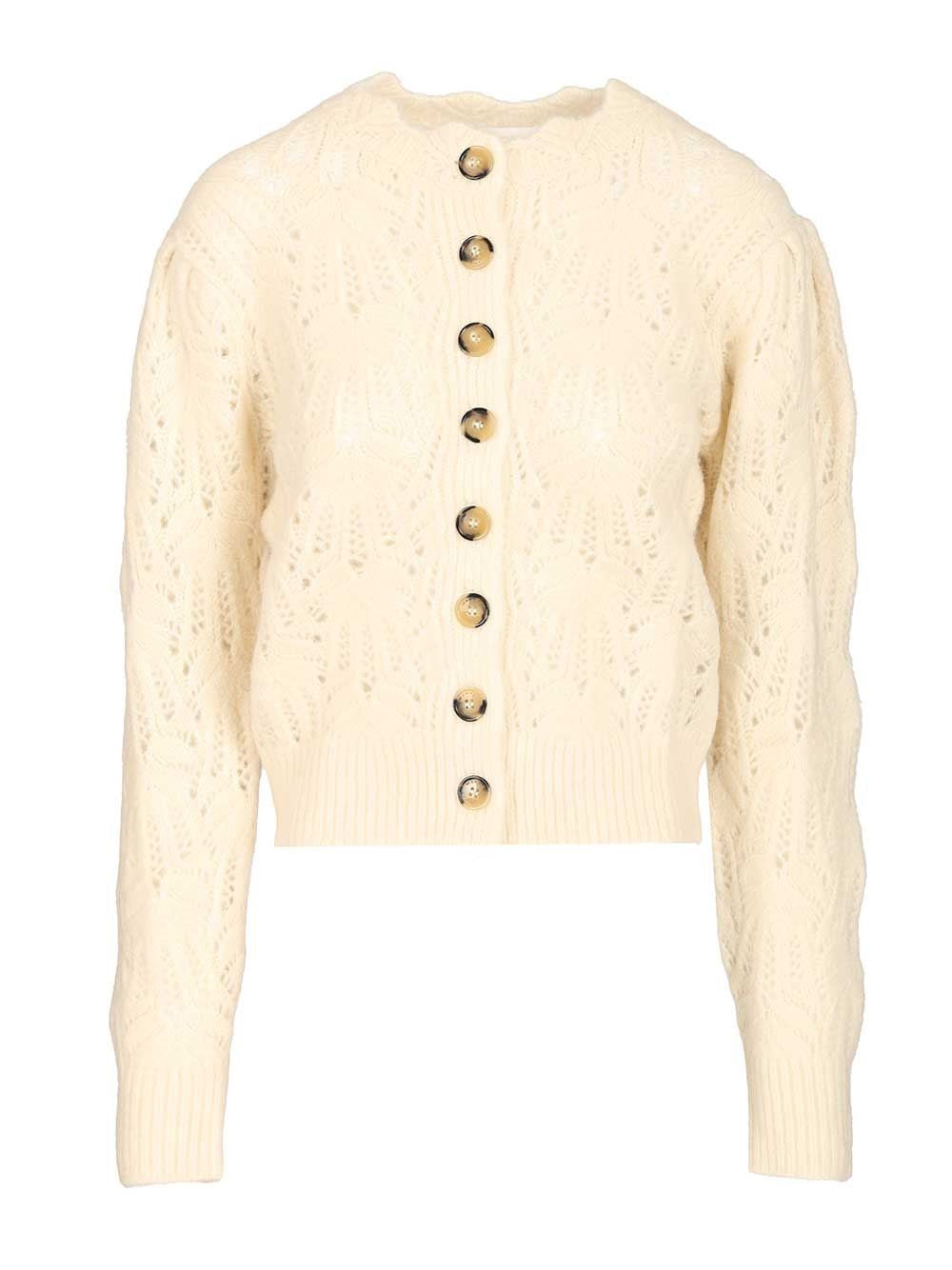 Marant Etoile Maxine Openwork Cardigan - Beige