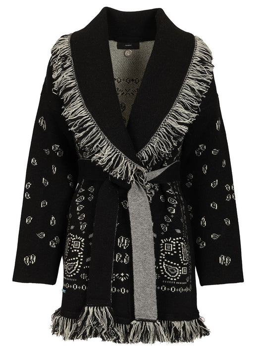 Alanui Bandana Cashmere Cardigan - Black