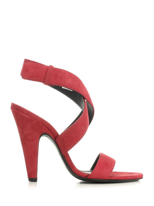 AlaïA Suede Cone Sandals - Red