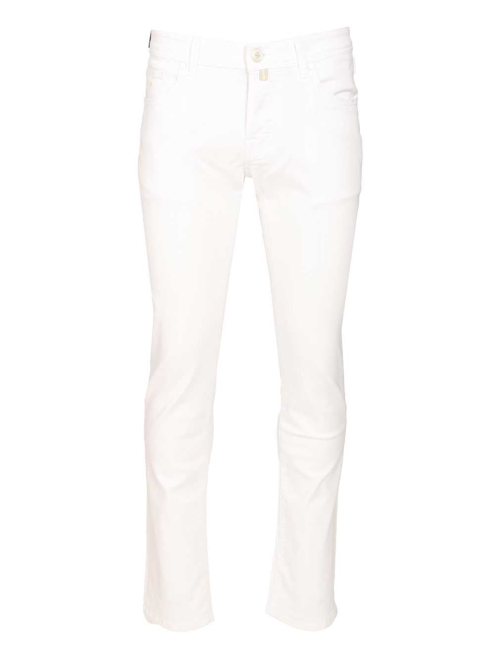 Jacob Cohen “Nick Slim” Trousers In Stretch Cotton - White