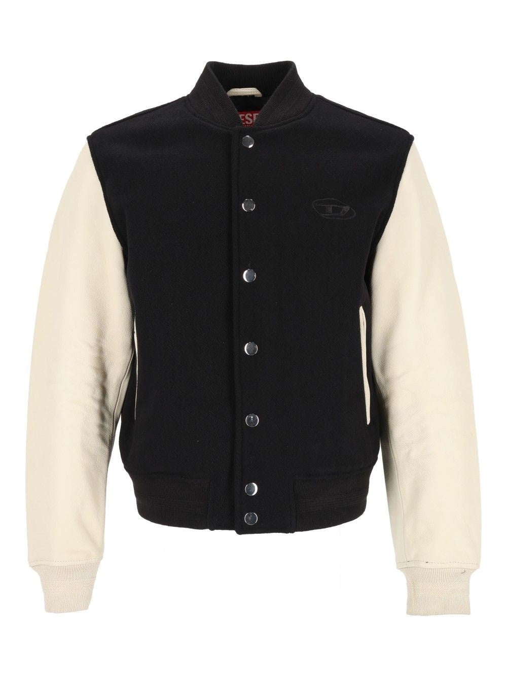 Diesel Wool And Leather Blend Bomber Jacket - Multi