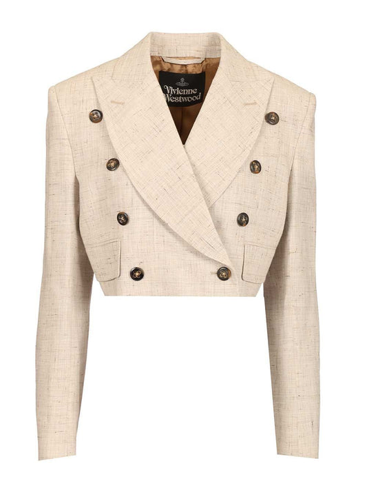 Vivienne Westwood Cropped Double-Breasted Blazer - Beige