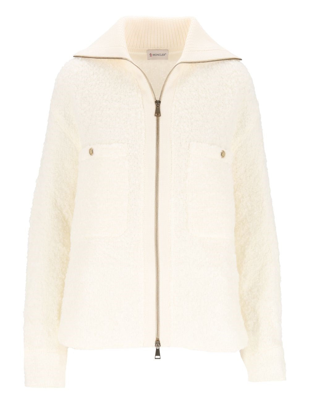 Moncler Ivory Boucè Cardigan - White