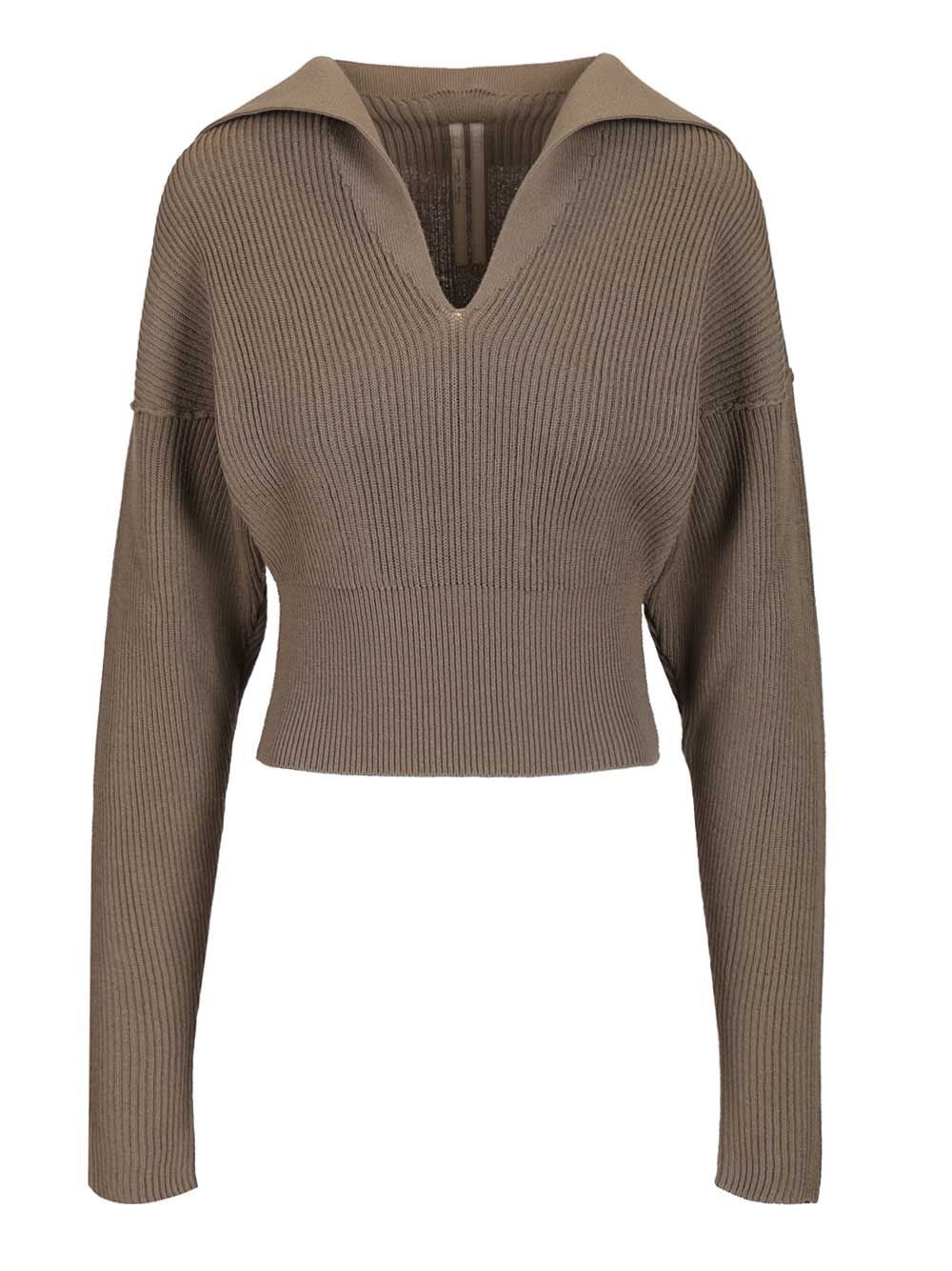 Rick Owens Cropped Sweater - Beige