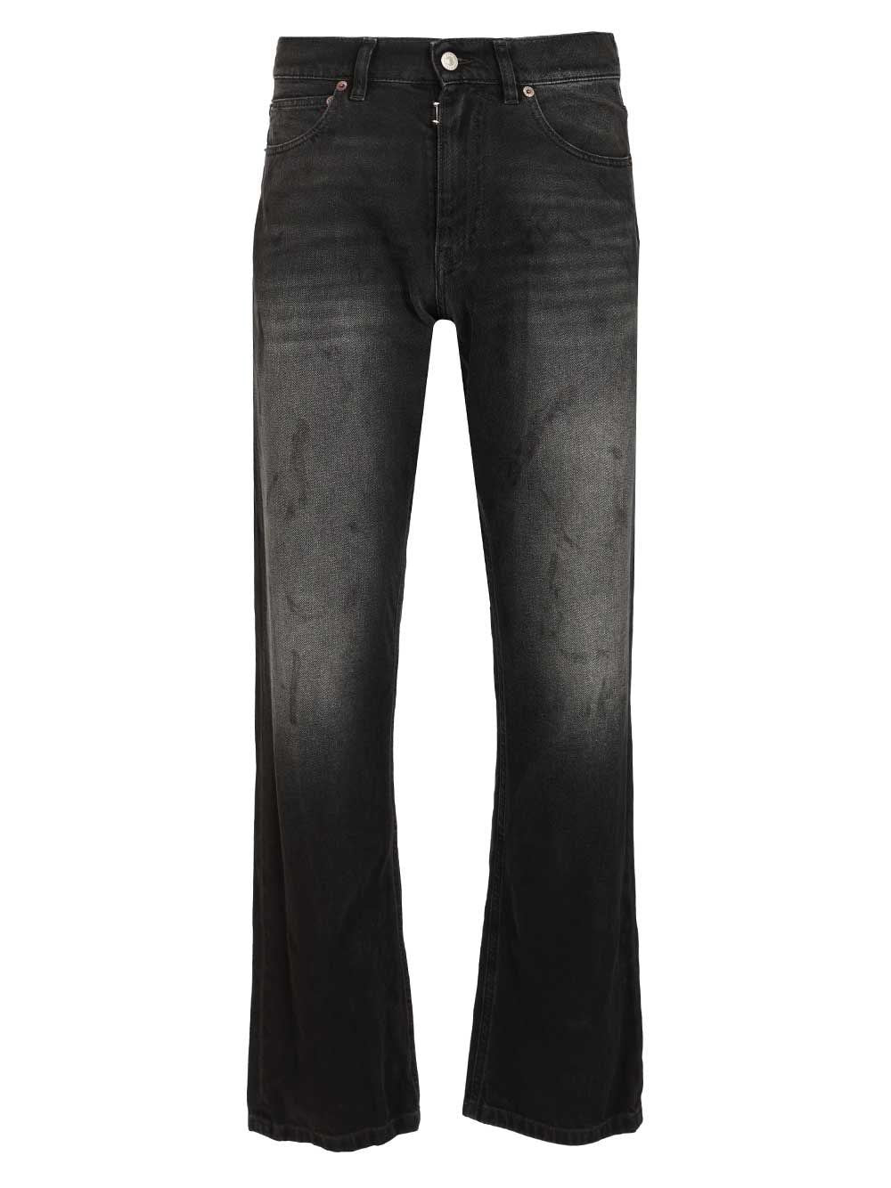 Mm6 Maison Margiela Straight Leg Jeans - Black