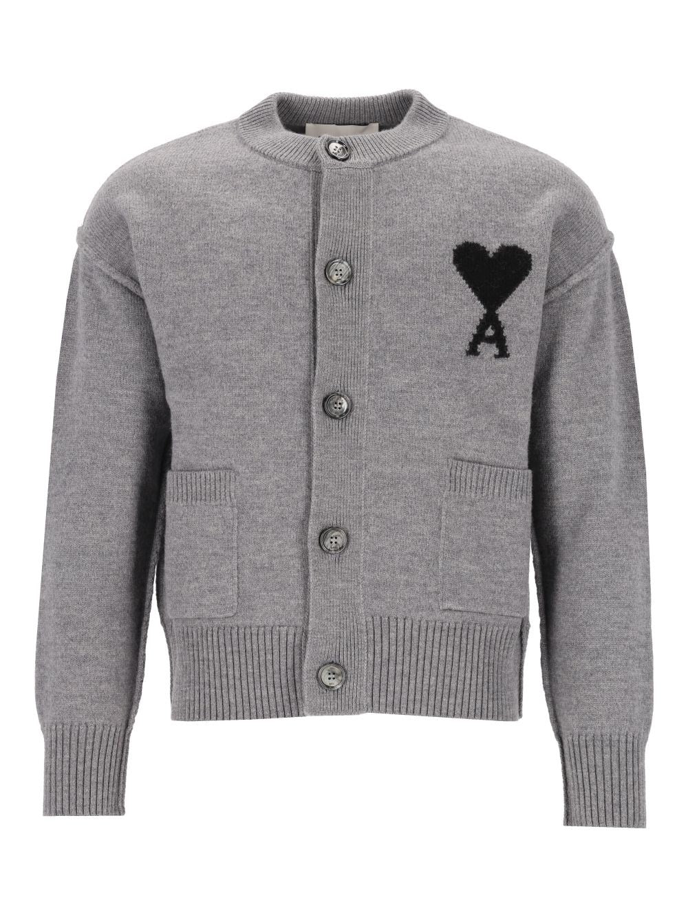 Ami Ami De Coeur Wool Cardigan - Grey