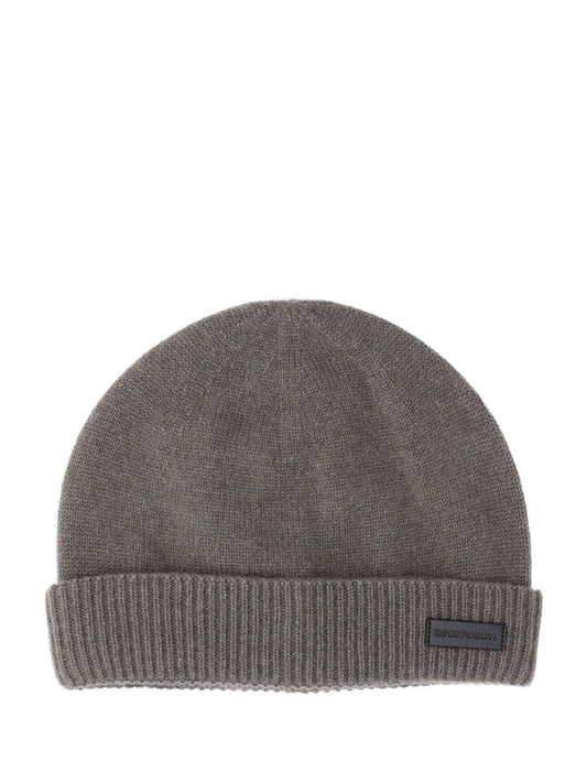 Emporio Armani Cashmere Beanie Hat - Grey